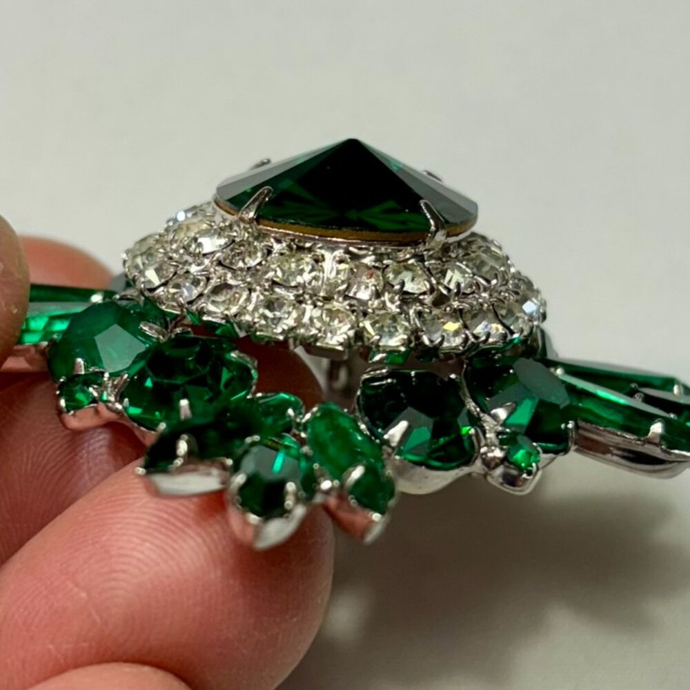 ✨ STUNNING Vintage Unsigned Juliana (DeLizza & Elster) Rhinestone Brooch Pin ✨ - Picture 8 of 8